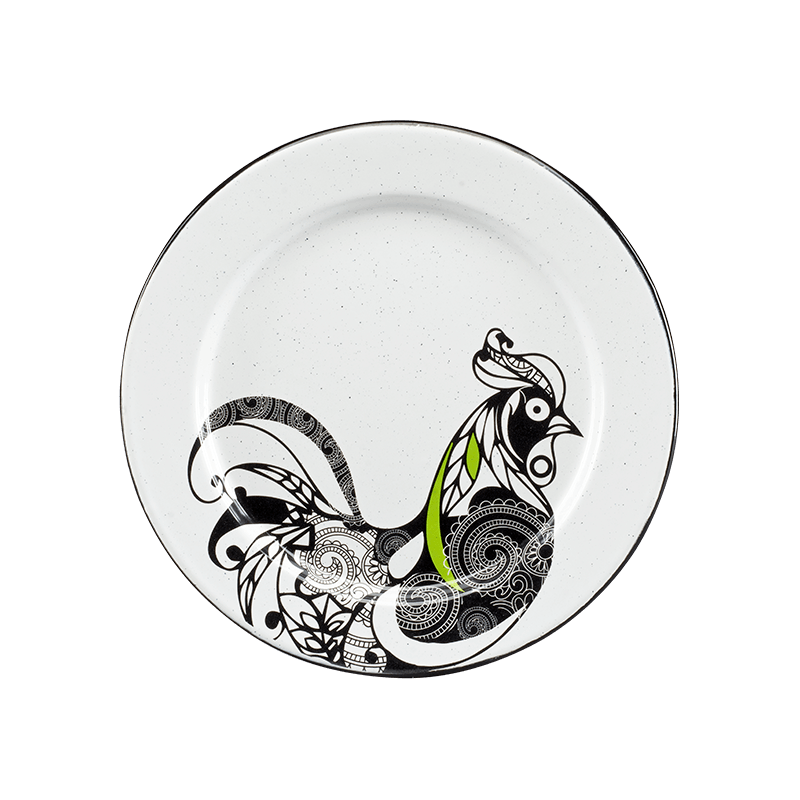 Plato Trinche con Ala 27 cm Gallos Peltre | Santa Anita FoodService