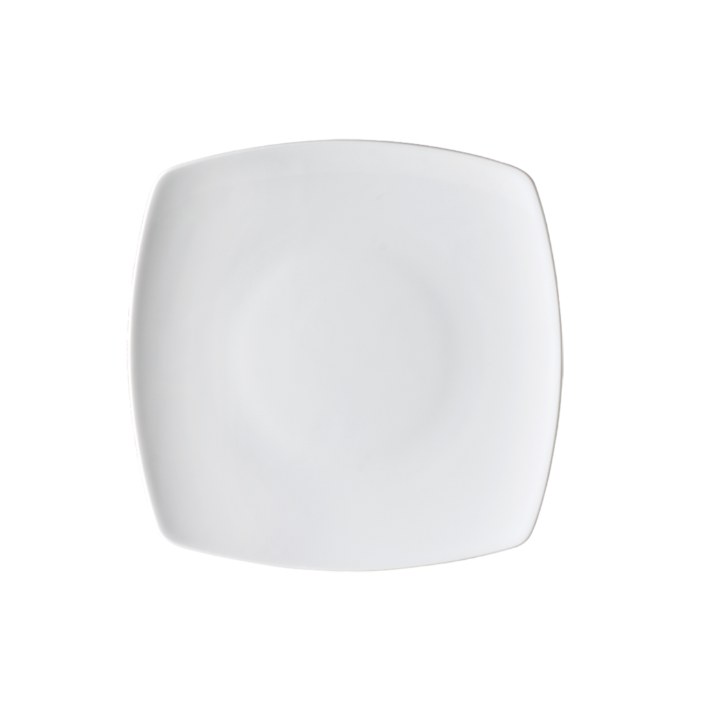 Plato Trinche 25.4 cm Porcelana Elegance Cuadrada | Santa Anita FoodService